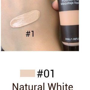 Saniye Makeup Liquid Foundation Full Coverage Long Lasting Natural white 01